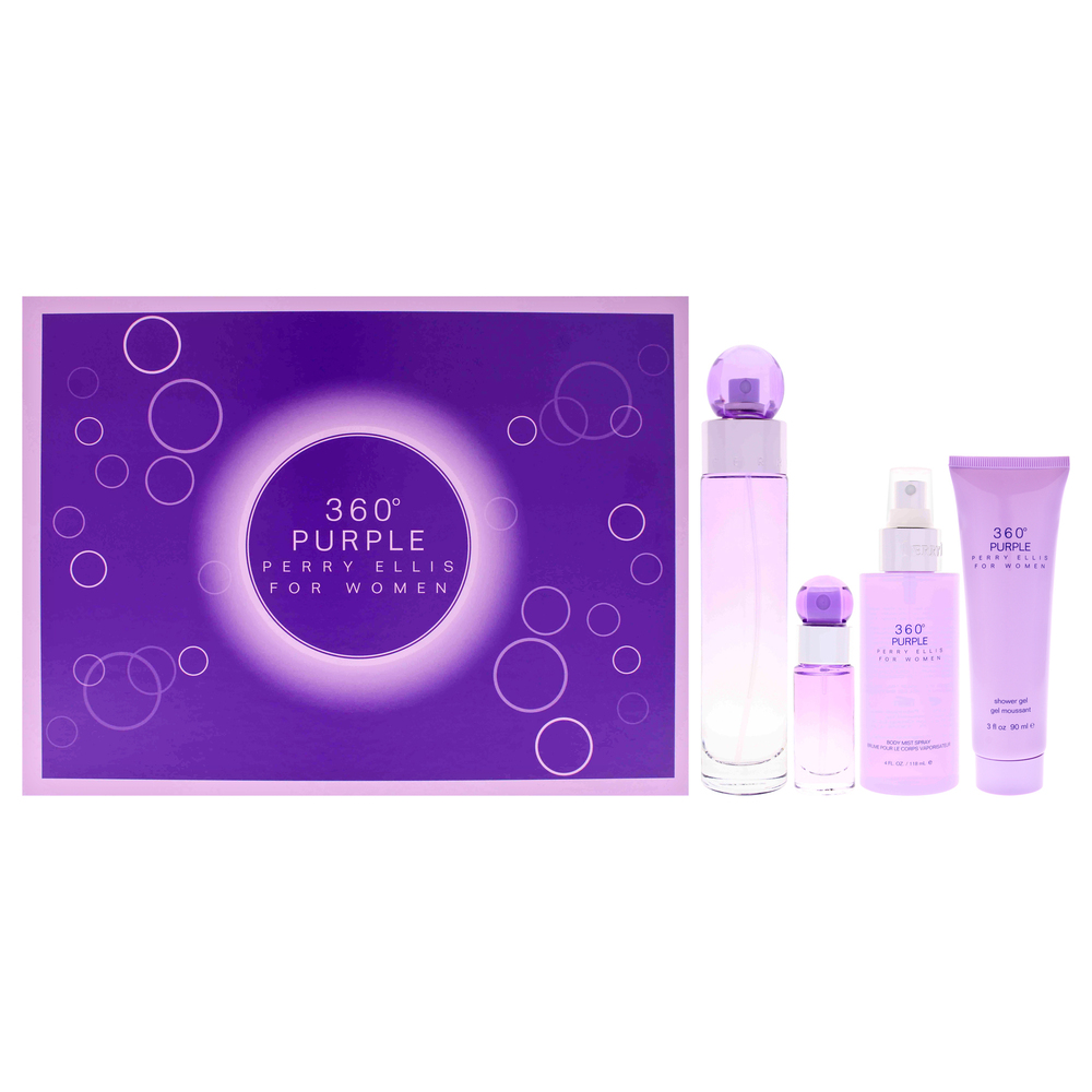 360 Purple by Perry Ellis 4 Pc Gift Set